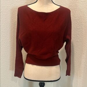 Evereve Rich Red Crew Neck Sweater
